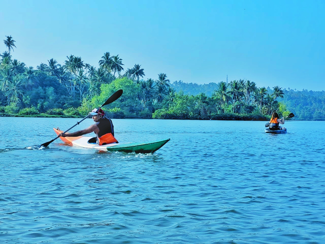 Kayaking to Ponnumthuruthu in Varkal  Golden Island Trivandrum 🏝️  #varkala #trivandrum #kerala 